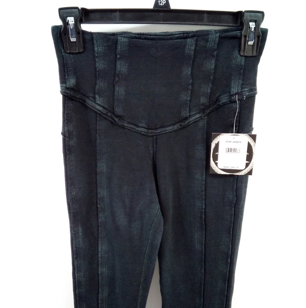 NWT Free People Movement Hybrid Leggings Black Gray Exposed Hem XS - Picture 11 of 15